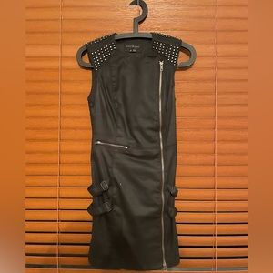 Leather midi dress